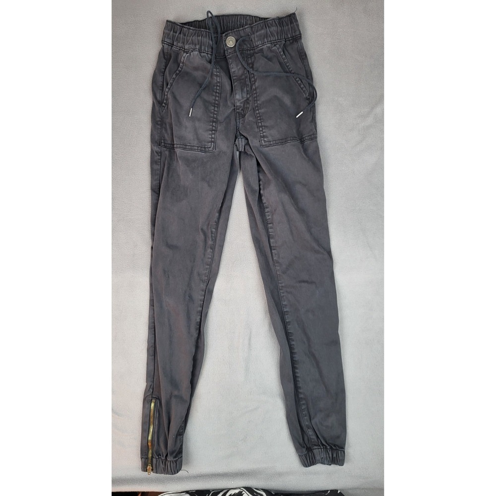 American Eagle Joggers Womens 2 Black Drawstring Super Stretch Long Pocket